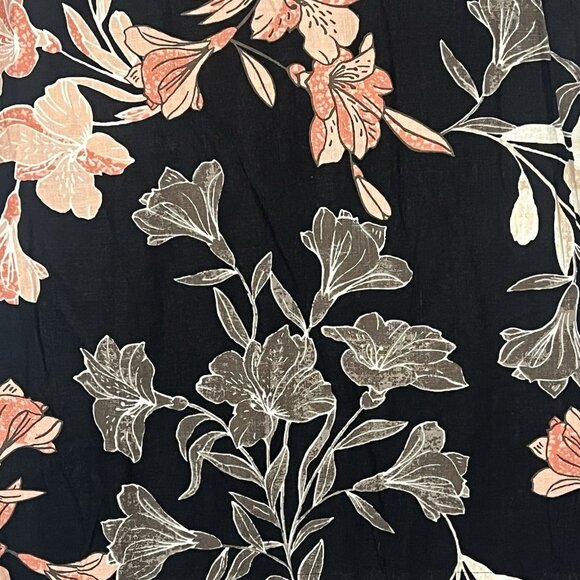 Nicole Miller Original Shift Dress Linen Blend Medium Size Floral V Neck - Picture 11 of 12